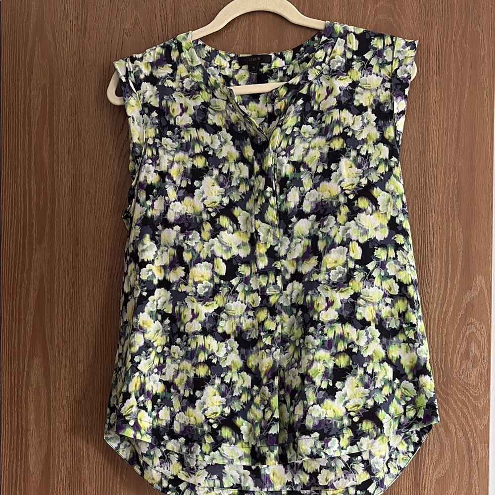 J. Crew Yellow and Purple Blouse